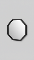 Hexagonal mirror with matte black frame