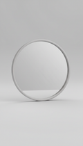 Round mirror with soft silver frame