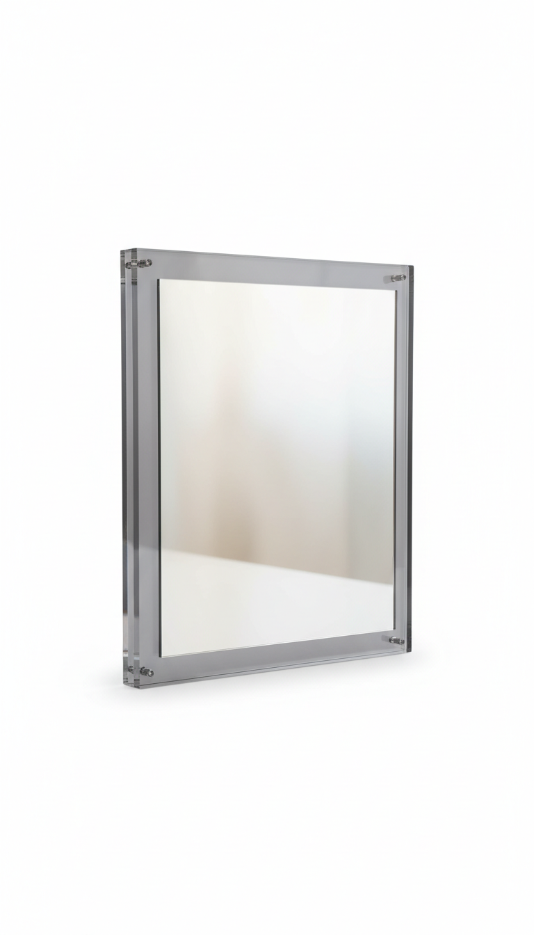 Rectangular mirror with acrylic frame