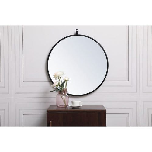 Elegant Lighting Eternity 21 Inch Traditional Circular Framed Bathroom Wall Mirror White