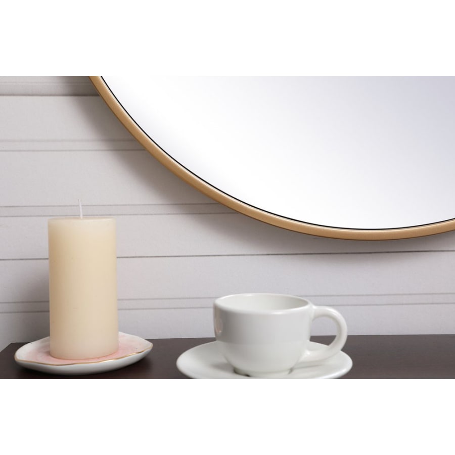 Elegant Lighting Eternity 21 Inch Traditional Circular Framed Bathroom Wall Mirror White