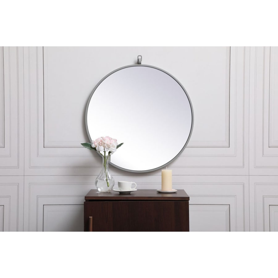 Elegant Lighting Eternity 21 Inch Traditional Circular Framed Bathroom Wall Mirror White