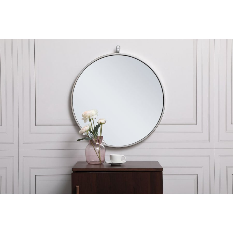 Elegant Lighting Eternity 21 Inch Traditional Circular Framed Bathroom Wall Mirror White