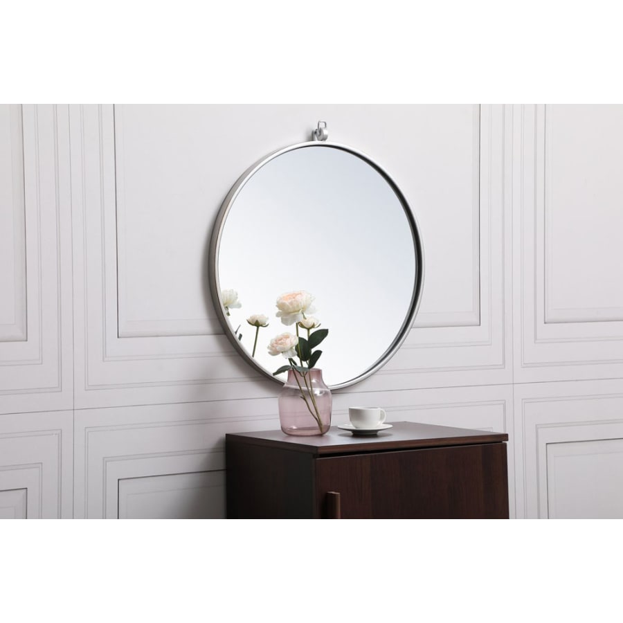 Elegant Lighting Eternity 21 Inch Traditional Circular Framed Bathroom Wall Mirror White