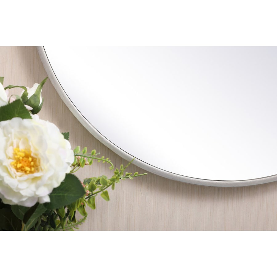 Elegant Lighting Eternity 21 Inch Traditional Circular Framed Bathroom Wall Mirror White