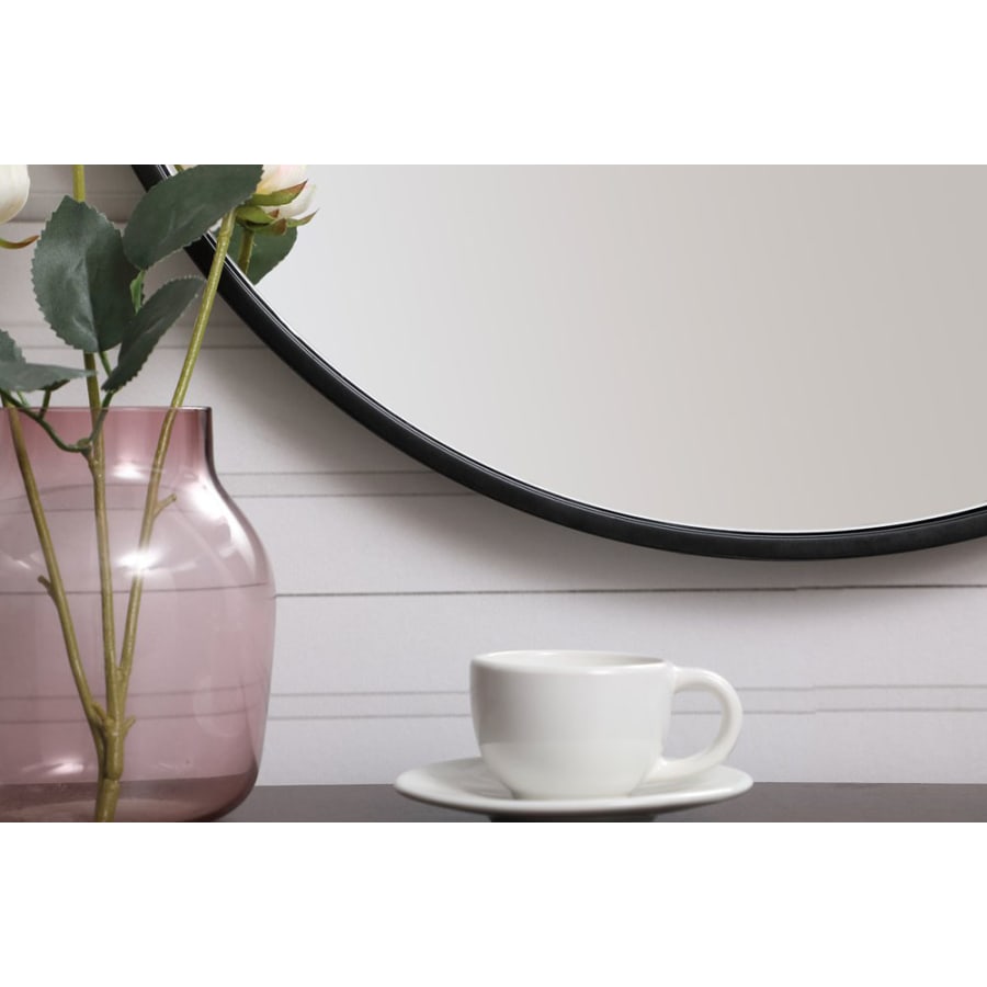 Elegant Lighting Eternity 21 Inch Traditional Circular Framed Bathroom Wall Mirror White
