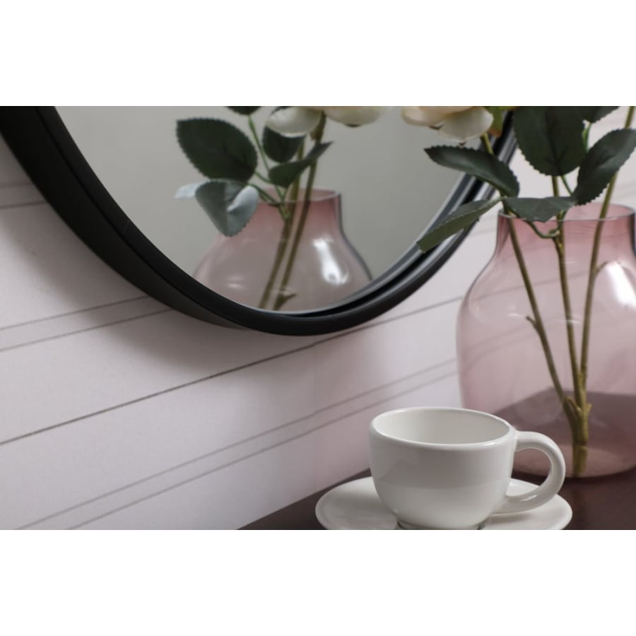 Elegant Lighting Eternity 21 Inch Traditional Circular Framed Bathroom Wall Mirror White