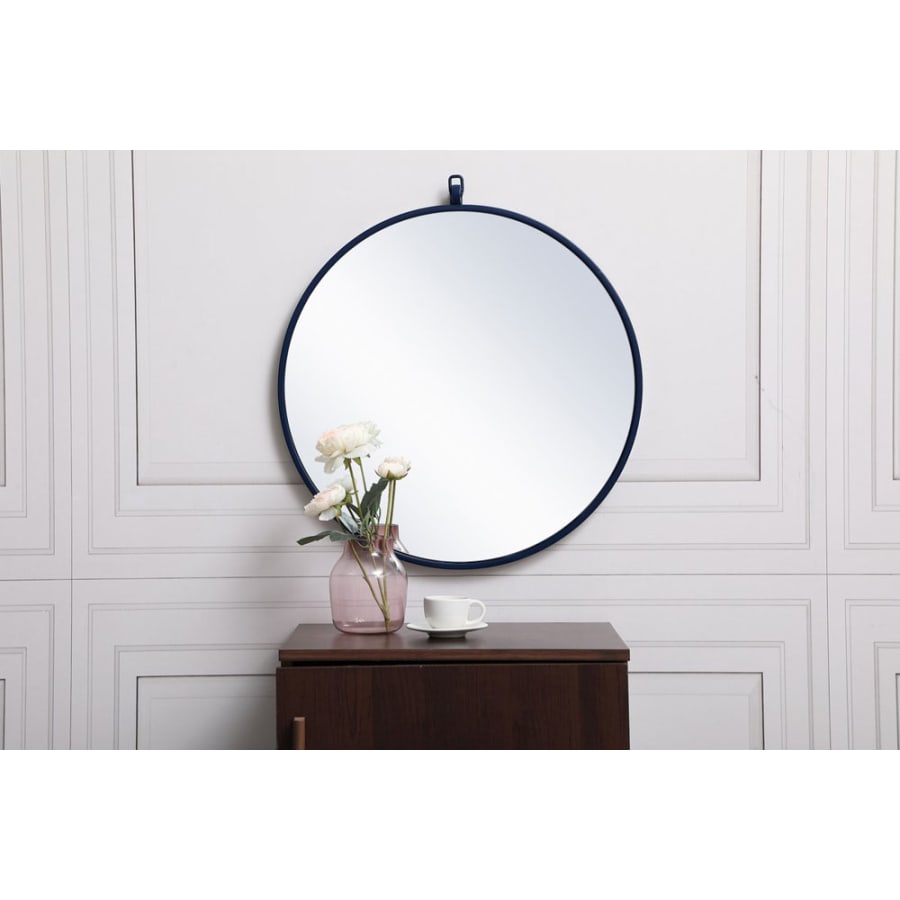 Elegant Lighting Eternity 21 Inch Traditional Circular Framed Bathroom Wall Mirror White