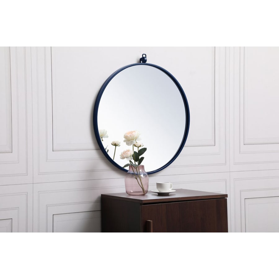 Elegant Lighting Eternity 21 Inch Traditional Circular Framed Bathroom Wall Mirror White