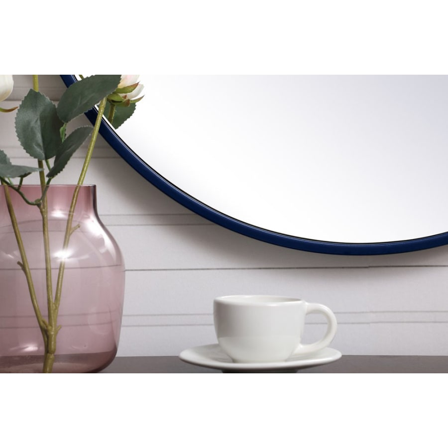 Elegant Lighting Eternity 21 Inch Traditional Circular Framed Bathroom Wall Mirror White