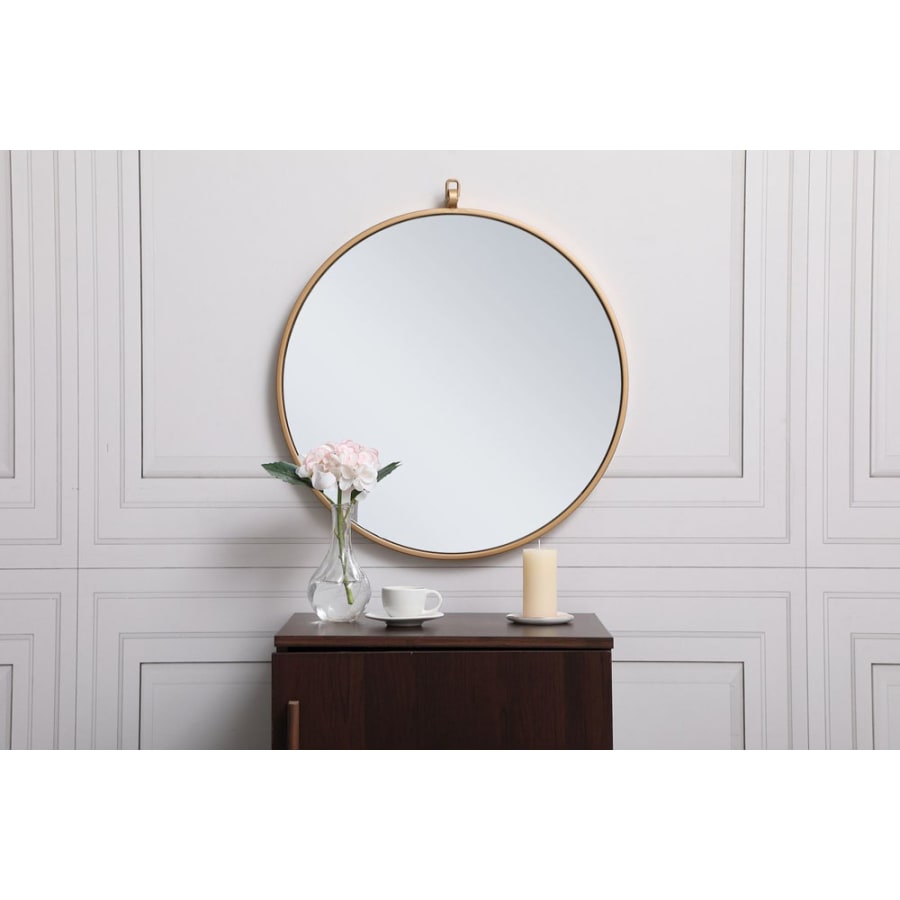 Elegant Lighting Eternity 21 Inch Traditional Circular Framed Bathroom Wall Mirror White