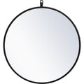 Elegant Lighting Eternity 21 Inch Traditional Circular Framed Bathroom Wall Mirror White