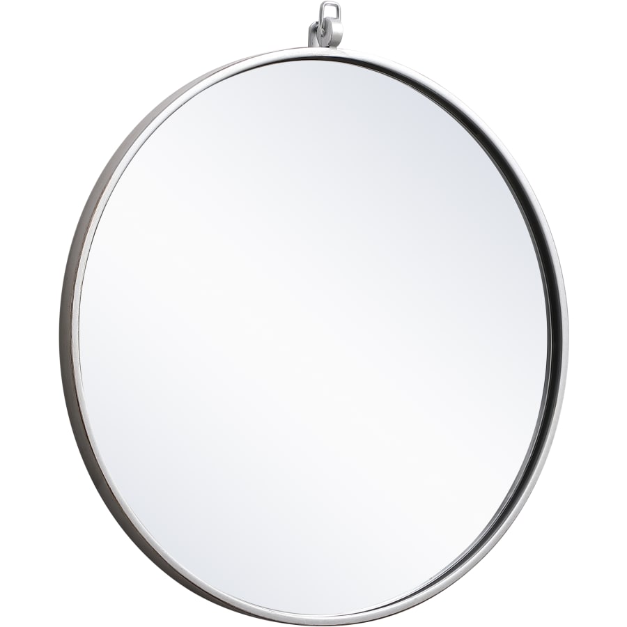 Elegant Lighting Eternity 21 Inch Traditional Circular Framed Bathroom Wall Mirror White