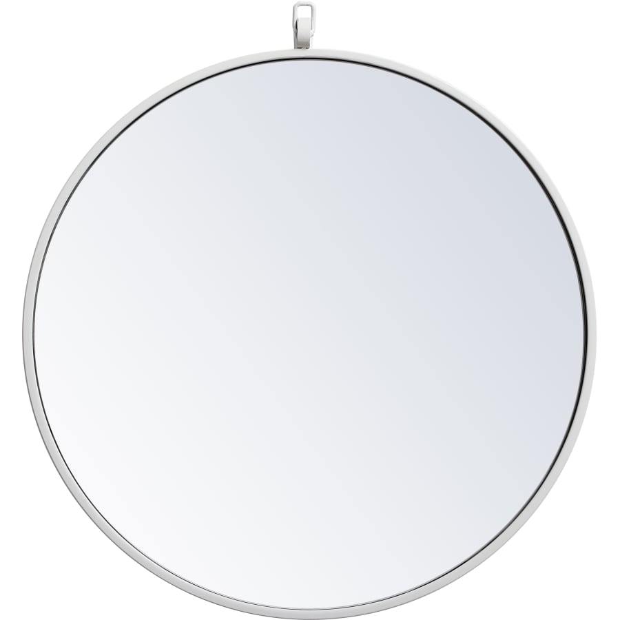 Elegant Lighting Eternity 21 Inch Traditional Circular Framed Bathroom Wall Mirror White