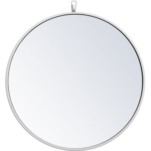 Elegant Lighting Eternity 21 Inch Traditional Circular Framed Bathroom Wall Mirror White